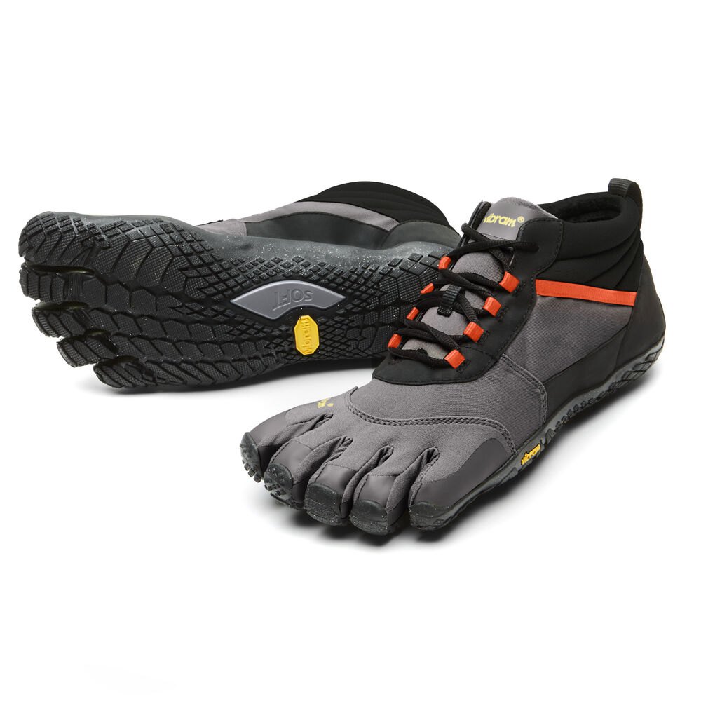 Zapatos De Trail Hombre Negros/Grises/Rojos - FiveFingers V-Trek Insulated - HIEQWV-975